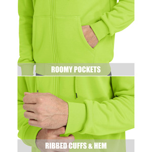 Sudadera con capucha de punto de algodón 100% de gran tamaño para hombre, diseño de cremallera pesada, estilo Hip Hop para otoño, ropa de calle, sudaderas con capucha para hombre - Product Image 3