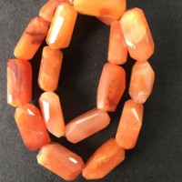 Perles en cornaline naturelle à 100 % certifiées IGI, facettées octogonales, 25x14 25x14x11mm, qualité AA, Orange Feu Vivaaz Gems pour bijoux