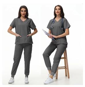 ชุดยูนิฟอร์มผ้าฝ้ายแท้ 100% แบบเรียบ สำหรับงานพิมพ์ซับลิเมชั่นเต็มตัว ปักลายได้ มีกระเป๋าหลายช่อง คุณภาพสูง สำหรับโรงพยาบาล - Product Image 1