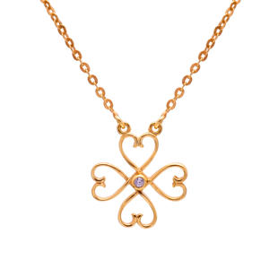 Collar con colgante de boda para mujer chapado en oro de 18 quilates con piedra de circón de Plata de Ley 925 sólida con diseño de corazón múltiple - Product Image 2