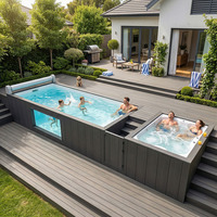 Kit de Piscina de Fibra de Vidrio de Fácil Instalación, Protección UV para Diversión Familiar, Diseño Ecológico para Espacios Exteriores, Piscina de Fibra de Vidrio Estilo Resort