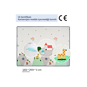 Single-Sided 160x140x1,5 cm XPE Baby <b>Play</b> Mat-Rollable Waterproof Non-Toxic <b>Foam</b> Clouds Mountains - Product Image 6