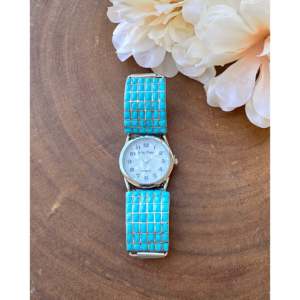 Sterling Silver Turquoise Inlay Adjustable <b>Watch</b> Vintage Geometric Design - Product Image 1