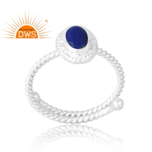 Anillo de piedras preciosas de lapislázuli Natural de Plata de Ley 925, joyería personalizada para mujer, regalo para ella - Product Image 1