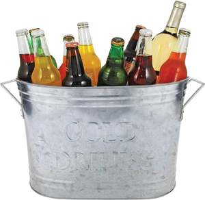 Classy Design Stainless Steel Galvanized <b>Ice</b> <b>Bucket</b> With Handle Bar and Wine Accessories <b>Beverage</b> <b>Tubs</b> - Product Image 4