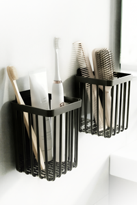 Simplehouseware - Contenedores de Almacenamiento de Pared, 21x14x8cm, Plástico, Rectangulares, Sin Perforaciones, Organizador para Baño y Juguetes, Diseño Clásico - Product Image 3