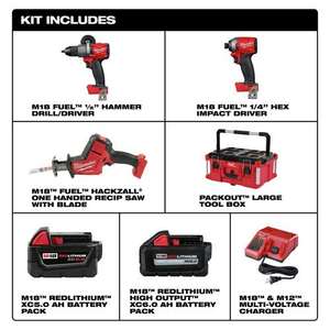 2997-23PO para M18 Fuel, Kit Combo de 3 Herramientas PACKOUT con Estuche de Plástico de 20V, Incluye Taladro Eléctrico, Llaves y Herramientas Manuales OEM - Product Image 2