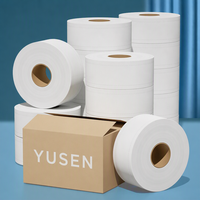 Papier toilette de qualité supérieure en rouleau jumbo, 2 ou 3 plis, blanc, 100 % pâte de bois vierge, gaufré
