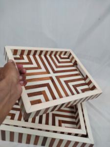 Bandeja de Madera Hecha a Mano Personalizada de la India - Decoración Ecológica para el Hogar, Venta al por Mayor a Precio de Fábrica - Product Image 6