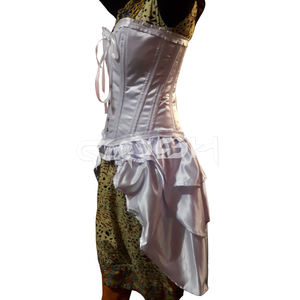 White Burlesque Corset With Bustle Skirt - Product Image 3
