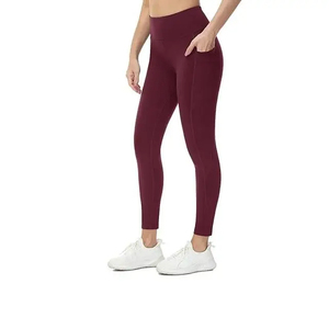 Meilleure vente Leggings de fitness élastiques en pur coton pour femmes taille haute personnalisés avec logo vêtements minces pour femmes - Product Image 1