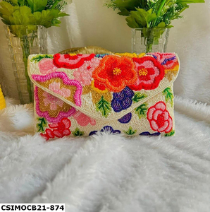 Pochettes de mariée de créateur artisanales avec broderie de perles en pierre de cristal parfaites pour les occasions spéciales et les événements sophistiqués - Product Image 4