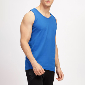 Low MOQ Breathable Casual 100% Cotton Men Tank <b>Top</b>-High Quality V-neck Customizable OEM Service - Product Image 2