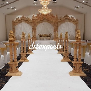 Elegante Conjunto de Mandap de Madera Tallada para Bodas, Ideal para Grandes Eventos Indios, Mandaps Personalizados de Fibra de Vidrio Tallados, Diseño Ligero - Product Image 5