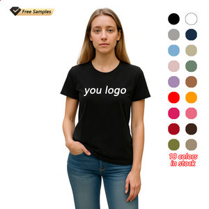 OEM personalizado Logo Apliques Mujer Slim Fit Camiseta Básica Top Verano 100% Algodón Unisex - Product Image 6