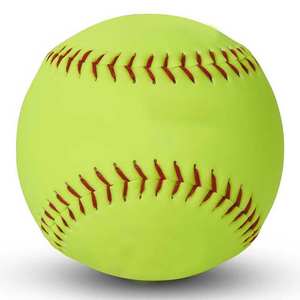 Buena calidad, juego deportivo de entrenamiento para adultos, Color verde claro, pelota de softball, Material de cuero, buena costura, pelota de béisbol deportiva - Product Image 1