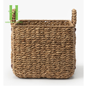 Paniers en jacinthe d'eau vintage panier de rangement en osier extérieur conception OEM couleur et dimension personnalisées faites à la main du Vietnam - Product Image 5