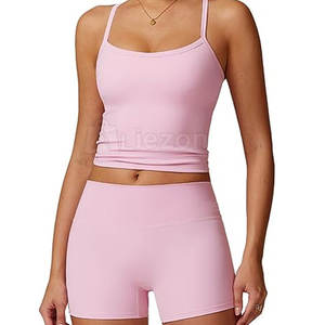 Fashion <b>Women</b> Yoga Top And <b>Shorts</b> Set Two Piece Activewear <b>Women</b> Yoga Top And <b>Shorts</b> For Fitness Use - Product Image 2