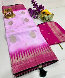 Sari elegante de gasa para mujer con diseño de impresión elegante y ropa de boda exclusiva para ocasiones especiales - Product Image 4