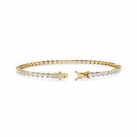 Bracelet tennis en diamant de laboratoire taille émeraude certifié IGI, or jaune/blanc/rose 18 carats, style vintage, plaqué rhodium double