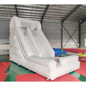 Grand toboggan gonflable blanc moderne de 20 pieds pour enfants et adultes, structure de saut sèche de qualité commerciale en PVC pour événements intérieurs et extérieurs - Product Image 3
