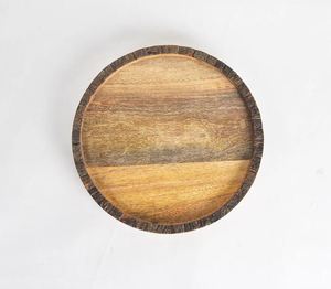 New wooden round serving tray fruits <b>snack</b> board for food serving breakfast food <b>bar</b> home kitchen decor wedding gifts restaurant - Product Image 6