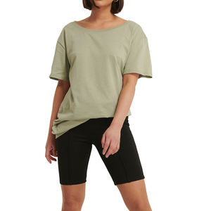 Mujeres algodón cuello redondo manga corta slim fit transpirable casual suave cómodo verano color sólido básico diario camiseta - Product Image 6