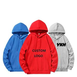 Sudaderas con capucha en blanco sólidas con estampado de hojaldre bordado personalizado para hombre 100% algodón ecológico elementos esenciales de invierno cuello con capucha polar - Product Image 5