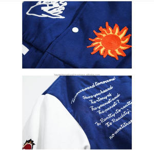 Veste d'université coupe-vent pour l'extérieur, Logo personnalisé, corps en laine brodée, de haute qualité - Product Image 4