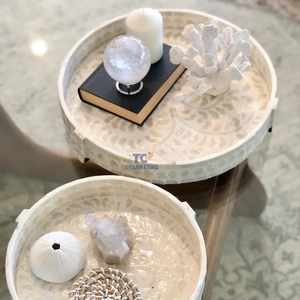 Hot Mother Pearl Capiz Inlay Décoratif Accent Plateau De Service Ramadan Mubarak Eid Cadeau Plateau De Coquillage pour Servir Au Chocolat - Product Image 2