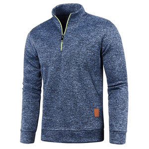 free sample Custom Logo hoodie manufacturer half Blank fleece Quarter 14 <b>Zip</b> Up Cotton plain 400 GSM Pullover Men Hoodies - Product Image 4
