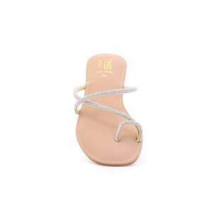 Sandales à talons dorées FN0665 Chappal élégant et fantaisie - Product Image 1
