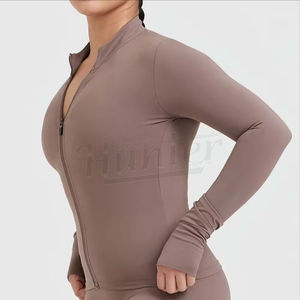 Ropa deportiva para mujer, ropa de entrenamiento, Top corto con cremallera, chaquetas activas con capucha, ropa deportiva, chaquetas para exteriores - Product Image 5