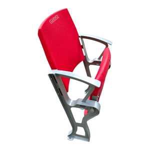 EVO <b>Seating</b> Red Theater Chair With Fixed Armrest Metal Legs Polyester Seat <b>Foam</b> Filling Solid Back Modern Design - Product Image 5