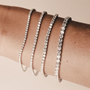 สร้อยข้อมือเทนนิสเงิน VVS Moissanite เพชรสีขาวทองกุหลาบทองตัวเลือกมุกสร้อยคอโซ่ดี ALBR-062063 - Product Image 1