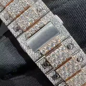 Reloj personalizado de calidad superior totalmente helado Reloj de diamante de moissanita de acero inoxidable Reloj de hip hop para joyería - Product Image 5