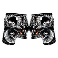 Shorts de compression OEM ODM pour hommes, logo frontal, imprimé dragon, sublimation, toile et élasthanne, taille mi-haute élastique, sport et entraînement