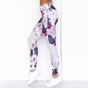 ชุดออกกำลังกาย2ชิ้นกางเกงขาสั้นบรารัดรูปเปิดไหล่ข้างหนึ่งชุดออกกำลังกายเล่นกีฬาออกกำลังกายลายดอกไม้สำหรับผู้หญิงใหม่ล่าสุด2025ออกแบบได้ตามต้องการ - Product Image 3