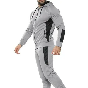 Venta al por mayor de 2 piezas de gimnasio para hombres chándal impreso sudaderas con capucha 100% algodón sin costuras impreso chándal para deportes - Product Image 3