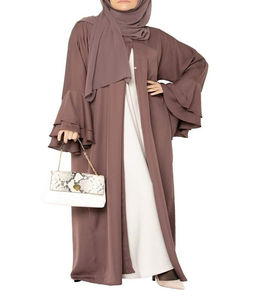 Latest Edition Open Front Muslim Abaya <b>Dress</b> Plain Color <b>Dress</b> Elegant Abaya Modest Muslim Fashion Solid Color Open Burka Ladies - Product Image 5