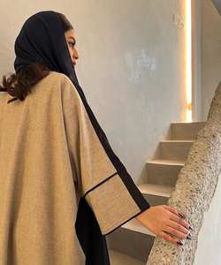 Abaya pour femmes à manches longues, luxueuse, anti-rides, faite à la main, broderie magnifique, taille unique, longue cape de Dubaï, traditionnelle musulmane - Product Image 6