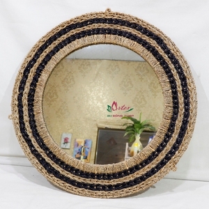 Espejo de bambú hecho a mano de fábrica Artex Dong Thap, decoración de pared rústica natural para sala de estar, dormitorio e interiores del hogar - Product Image 1