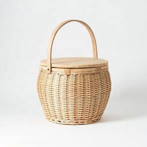 Best Choice Good Quality Natural Rattan Picnic Basket with Thermo <b>Bag</b> Using for <b>Food</b> <b>Storage</b> OEM Acceptable Custom Logo From HNH - Product Image 2