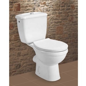 Vente chaude Articles sanitaires en céramique à double chasse Sièges de toilette en deux pièces Design moderne avec P-Trap pour les hôtels Direct China Factory - Product Image 2