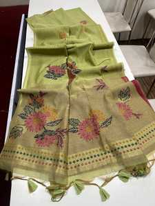 Meilleure qualité coton Saree lin Blouse pièce motifs floraux traditionnels tout le corps fantaisie glands classique ethnique pour indien - Product Image 4