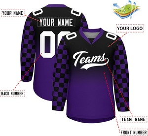 Vente en gros OEM ODM impression par sublimation logo personnalisé uniformes de l'équipe légers et respirants maillot de hockey sur glace de qualité professionnelle - Product Image 6