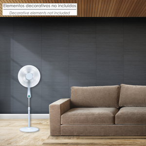 Ventilatore da pavimento silenzioso con telecomando. Diametro 43 cm. Altezza 140 cm. 55 watt. Funzione oscillante. - Product Image 6