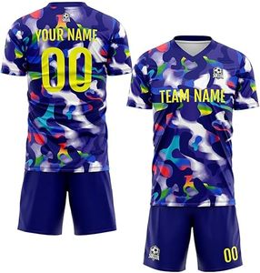 Ensemble d'uniformes de football personnalisables-100% coton séchage rapide unisexe tailles adultes - Product Image 1