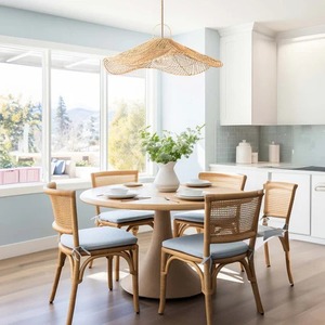 Lámpara colgante de ratán de loto hecha a mano, lámpara de techo bohemia de ratán natural para dormitorio, comedor, sala de estar y decoración moderna - Product Image 3