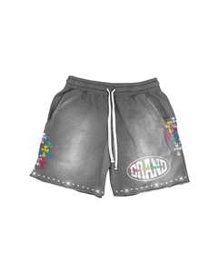 À la mode élégant personnalisé solide plaine sérigraphié conception lavé à l'acide deux pièces ensembles à capuche Shorts ensembles cordon zipup - Product Image 5